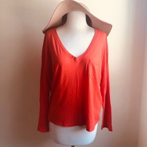 Splendid Basic V Neck Long Sleeve Tee